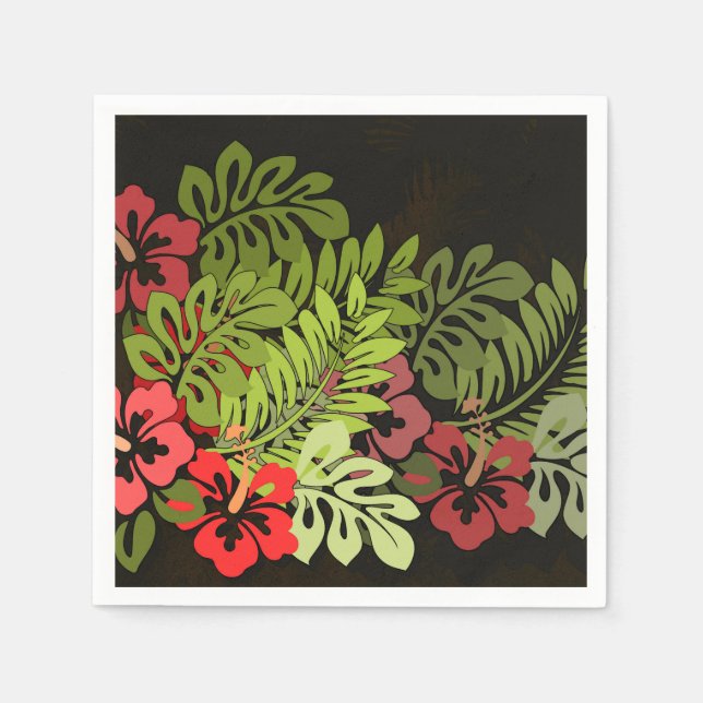 Hawaii Aloha Flower Art Print Napkin (Front)