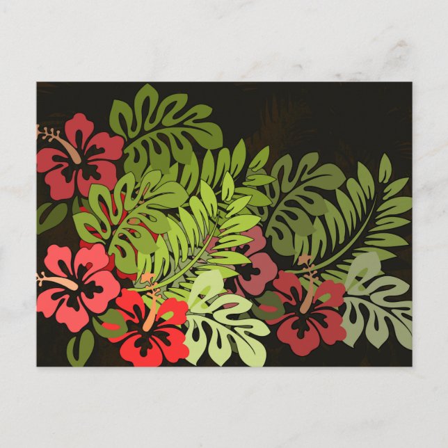 Hawaii Aloha Flower Art Print Postcard (Front)