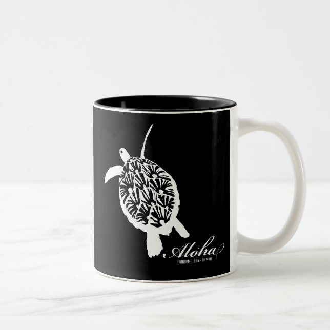 Hawaii Aloha Honu Turtle Two-Tone Coffee Mug (Right)