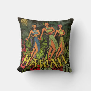 Hawaii Aloha Palm Hula Art Design Cushion