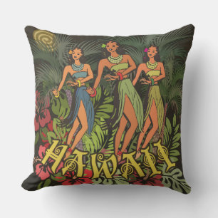 Hawaii Aloha Palm Hula Art Design Cushion