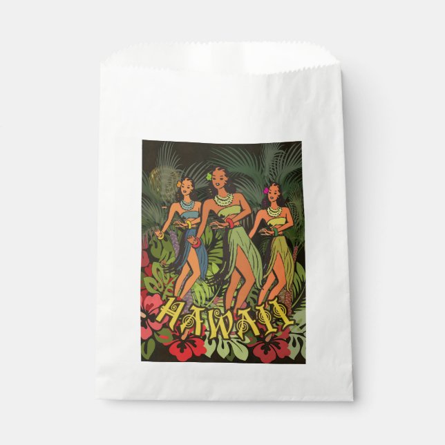 Hawaii Aloha Palm Hula Art Design Favour Bags (Front)