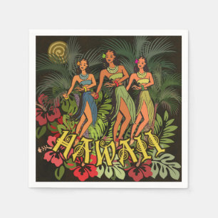 Hawaii Aloha Palm Hula Art Design Napkin