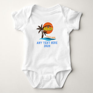 Hawaii Aloha Palm Tree Beach Match Baby Bodysuit
