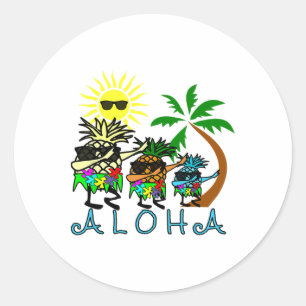 Hawaii Aloha Shirt Dabbing Pineapple T Shirt Hawai Classic Round Sticker