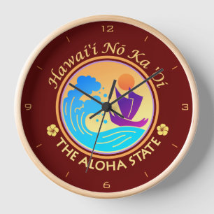 Hawaii Aloha State Clock