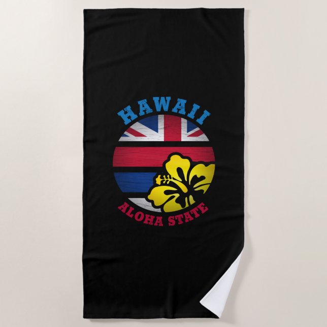 HAWAII ALOHA STATE FLAG BEACH TOWEL (Front)