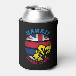 HAWAII ALOHA STATE FLAG  CAN COOLER