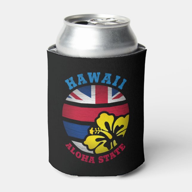 HAWAII ALOHA STATE FLAG  CAN COOLER (Can Front)