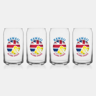 HAWAII ALOHA STATE FLAG CAN GLASS