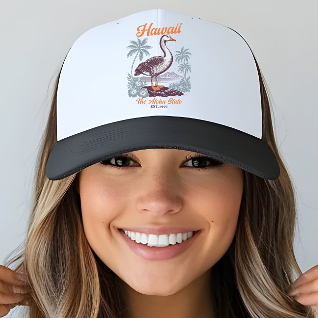 Hawaii Aloha State Tropical Goose Trucker Hat (Creator Uploaded)