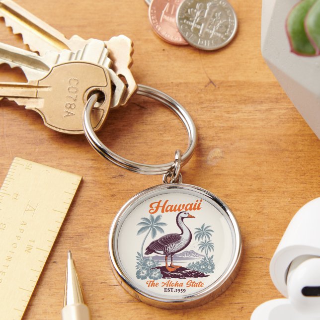 Hawaii Aloha State Vintage Goose Graphic  Key Ring (Creator Uploaded)