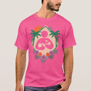 Hawaii Aloha Uke Musician Guitar Acoustic Flowers T-Shirt