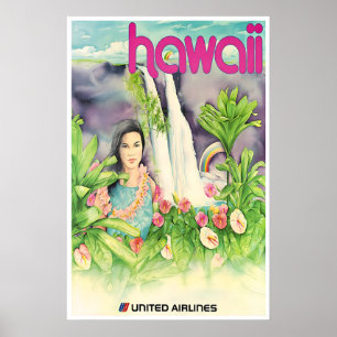 Hawaii Art Hawaiian Print United Travel Poster