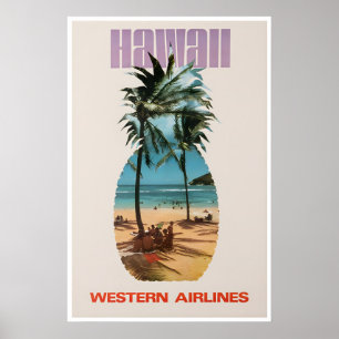 Hawaii Art Hawaiian Print Western Travel Poster
