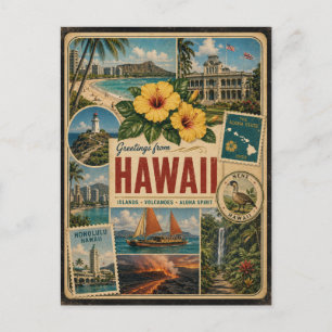 Hawaii Authentic Vintage Style Postcard