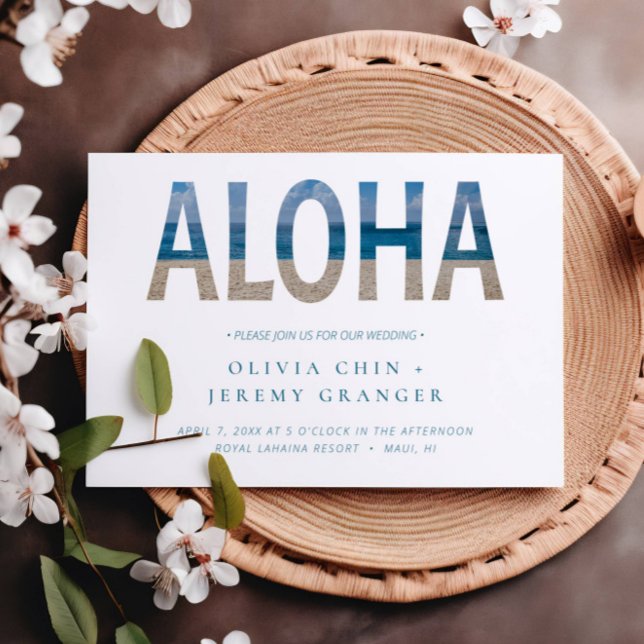 Hawaii Beach Aloha Photo Destination Wedding Invitation (Creator Uploaded)