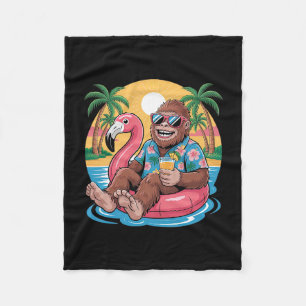 Hawaii Beach Bigfoot Summer Vacation Sasquatch Sum Fleece Blanket