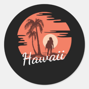 Hawaii Beach Classic Round Sticker