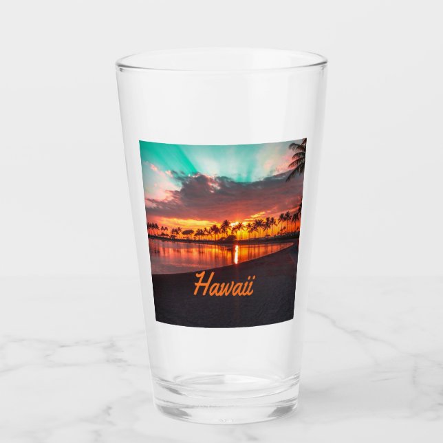 Hawaii Beach Hawaiian Islands Glass (Front)