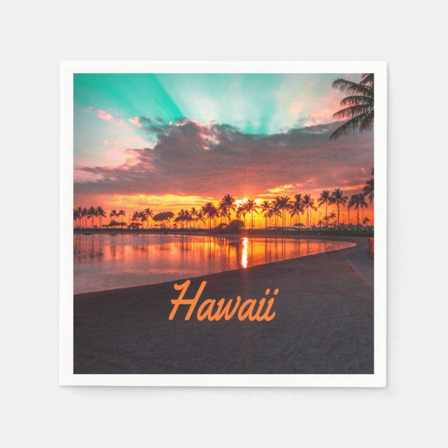 Hawaii Beach Hawaiian Islands Napkin (Front)