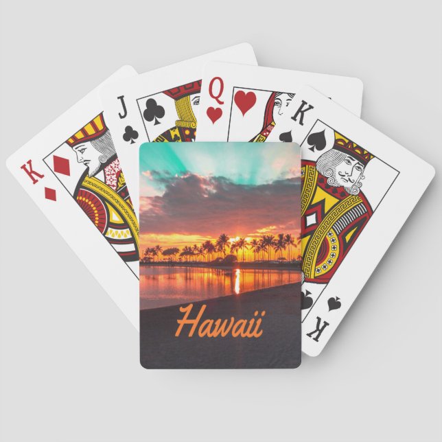 Hawaii Beach Hawaiian Islands Playing Cards (Back)