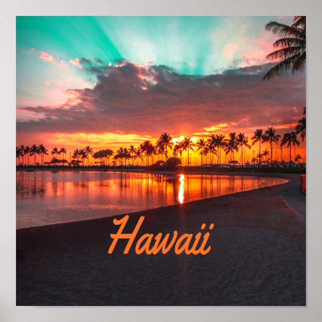 Hawaii Beach Hawaiian Islands Poster (Front)