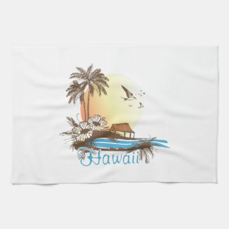 Hawaii Beach Hut Tea Towel