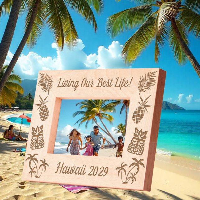 Hawaii Beach Summer Vacation Beach Hawaiian Themed Etched Frames (Creator Uploaded)