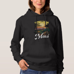 Hawaii Beach Sunset Ocean Maui Aloha Retro Hawaiia Hoodie