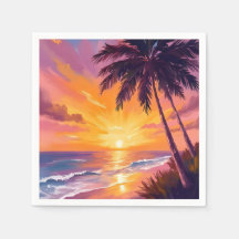 Hawaii Beach Sunset Painting Travel