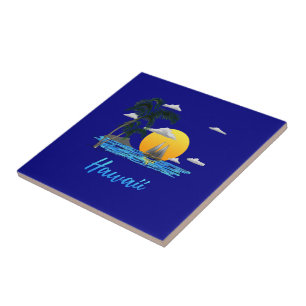Hawaii Beach Sunset Tile