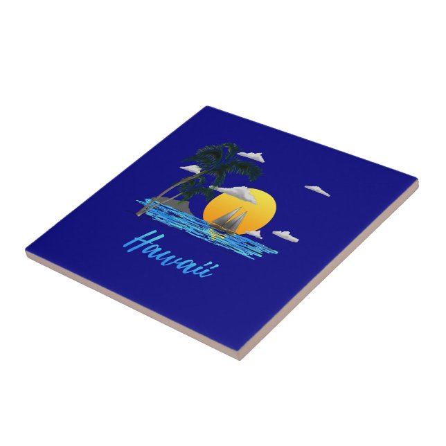Hawaii Beach Sunset Tile (Side)