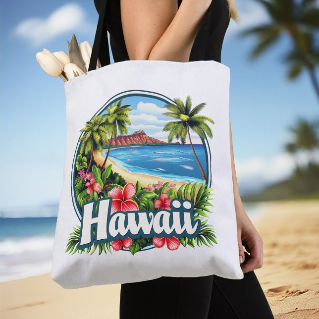 Hawaii Beach Tropical Flowers Mountains Travel Art Tote Bag (Hawaii Beach Tropical Flowers Mountains Travel Art Tote Bag)