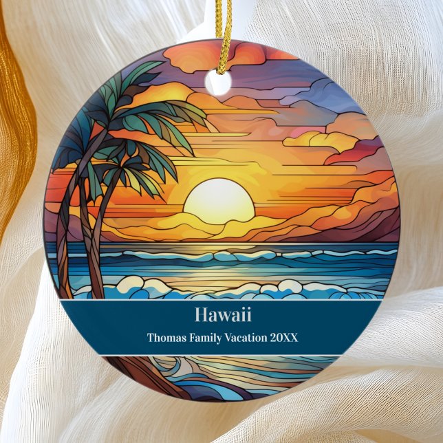 Hawaii Beach Vacation Ceramic Tree Decoration (Creator Uploaded)