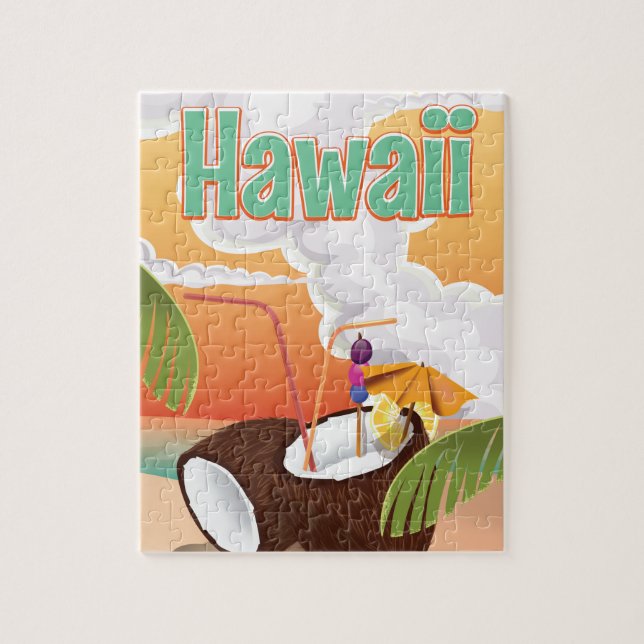 Hawaii beach vacation poster jigsaw puzzle (Vertical)