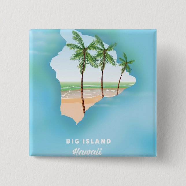 Hawaii Big island 15 Cm Square Badge (Front)