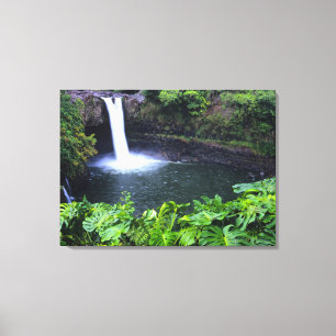 Hawaii, Big Island, Hilo, Rainbow Falls, Lush Canvas Print