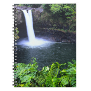 Hawaii, Big Island, Hilo, Rainbow Falls, Lush Spiral Notebook