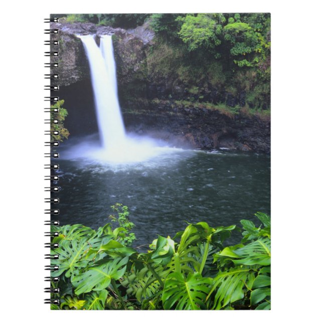 Hawaii, Big Island, Hilo, Rainbow Falls, Lush Spiral Notebook (Front)