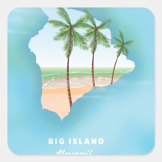 Hawaii Big island Square Sticker (Front)