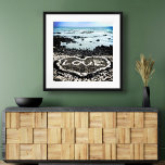 Hawaii Black Sand Beach Coral Love Heart Photo Poster<br><div class="desc">“Love”, relax, and enjoy the beauty of this pristine Big Island black sand beach as you gaze at this photo print poster of the Hawaiian coastline. I feel lucky to have spotted this "love" heart made of coral rocks, while walking this beach in the late afternoon. You can easily personalize...</div>