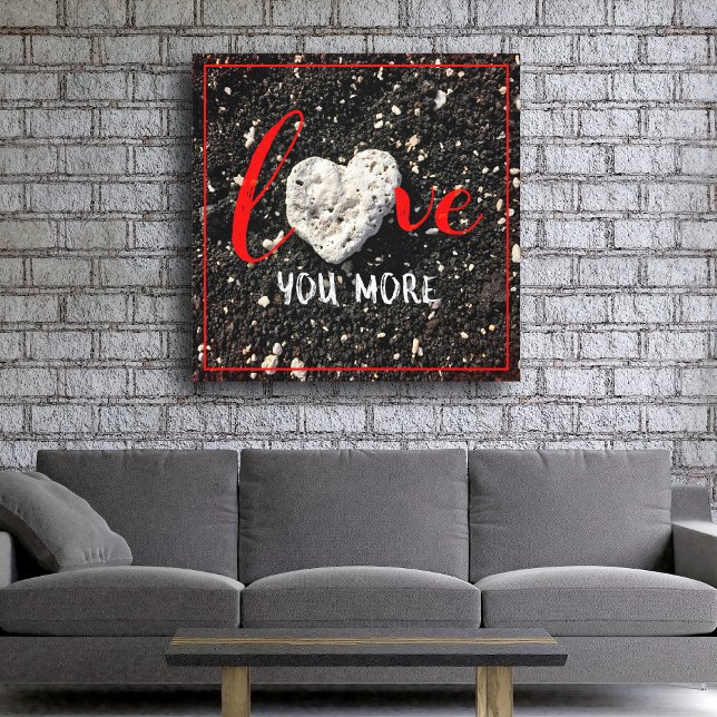Hawaii Black Sand Beach Heart Photo Love You More Canvas Print (Creator Uploaded)