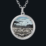 Hawaii black sand beach love coral heart photo silver plated necklace<br><div class="desc">Relax and enjoy the beauty of this pristine Big Island black sand beach whenever you wear this photo charm necklace picturing a “love” heart discovered on the Hawaiian coastline. I feel lucky to have spotted this heart made of coral rocks, while walking this beach in the late afternoon. This necklace...</div>