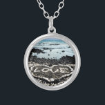 Hawaii black sand beach love coral heart photo silver plated necklace<br><div class="desc">Relax and enjoy the beauty of this pristine Big Island black sand beach whenever you wear this photo charm necklace picturing a “love” heart discovered on the Hawaiian coastline. I feel lucky to have spotted this heart made of coral rocks, while walking this beach in the late afternoon. This necklace...</div>