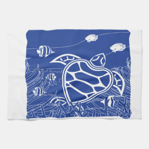 Hawaii Blue Turtle Tea Towel