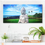 Hawaii Buddha Coastal Photo Inspirational Quote Canvas Print<br><div class="desc">“Go where you feel most alive.” Every time I visit the Big Island, I need to go to this Buddha. Something about the beauty of the ocean, the peaceful face, and the solitude of its placement makes me feel calm, serene, & happy. I hope you will, too. You can easily...</div>