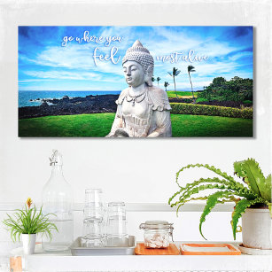 Hawaii Buddha Photo   Go Where You Feel Most Alive Canvas Print
