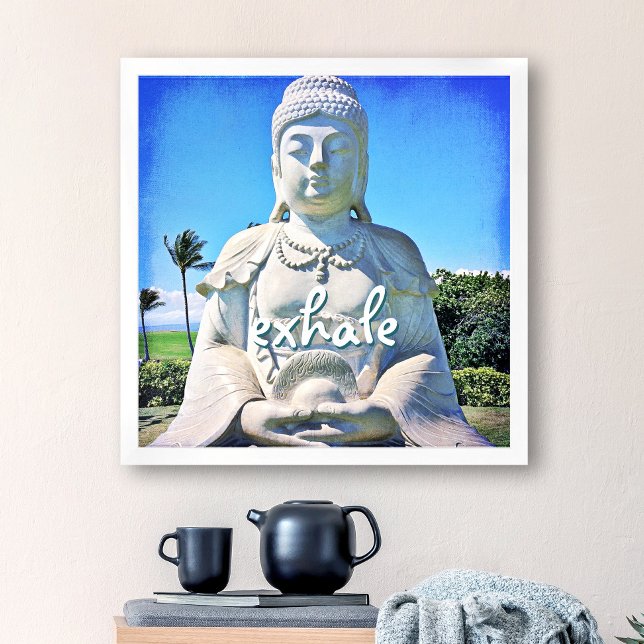 Hawaii Buddha Photography Exhale Quote Script Bold Poster (Creator Uploaded)