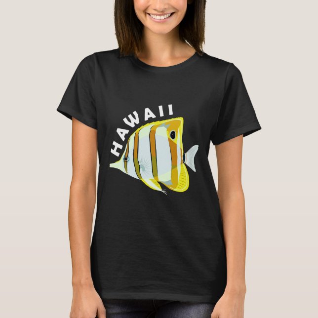 Hawaii Butterfly Fish Tropical Coral Marine Animal T-Shirt (Front)